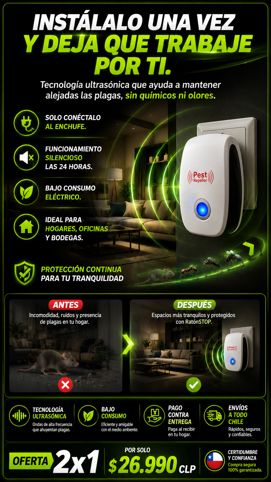 RatónStop - repelente ultrasónico para el hogar