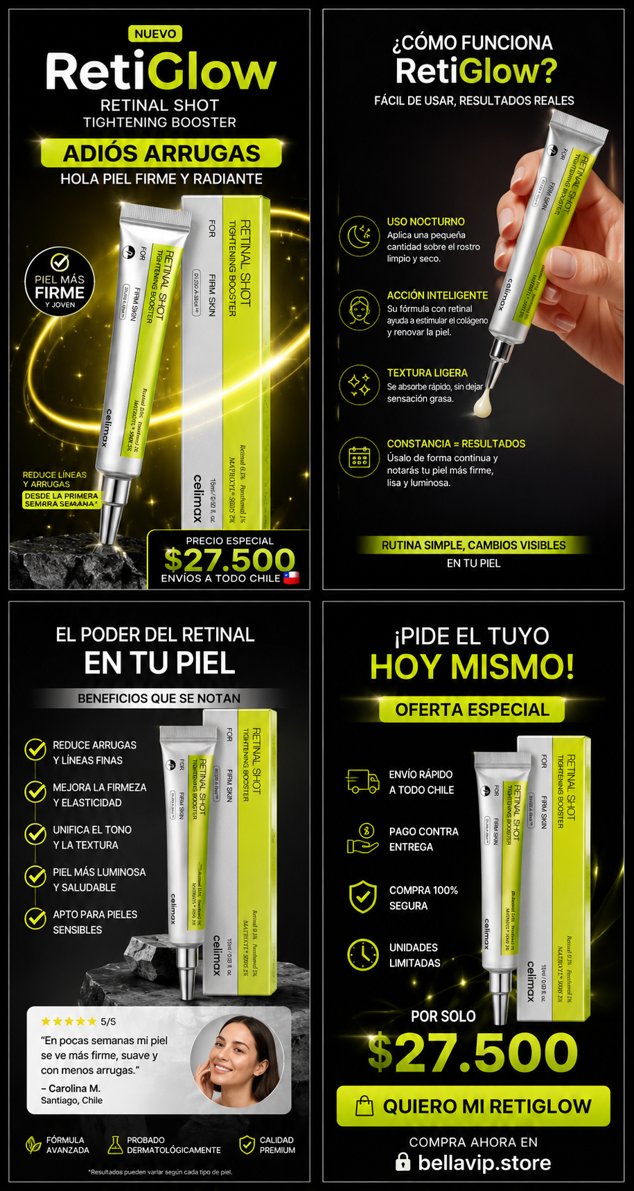 RetiGlow  Crema Facial Antiarrugas Retinal