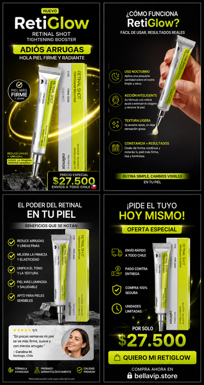 RetiGlow  Crema Facial Antiarrugas Retinal