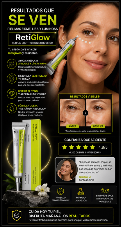 RetiGlow  Crema Facial Antiarrugas Retinal